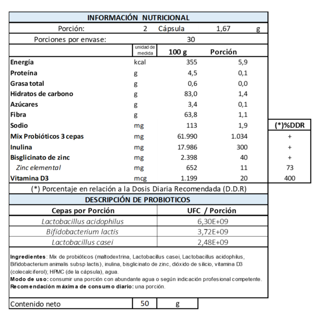 Probio+ | Probiótico avanzado con prebiótico, zinc y vitamina D3 - Imagen 4